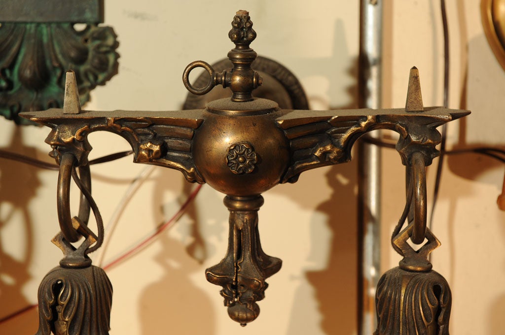 Hand-Crafted Two-Arm Victorian Sconces with Signed Quezal Shades