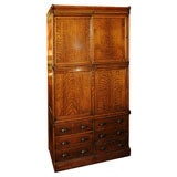 American Oak Storage Cabinet with Drawers, by "Globe"