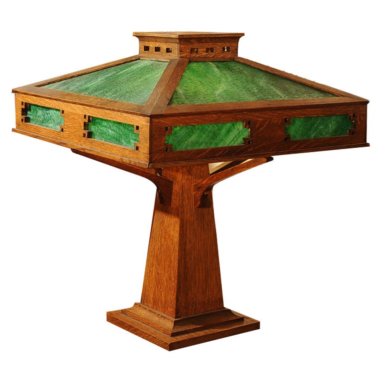 Mission Oak Arts and Crafts Table Lamp