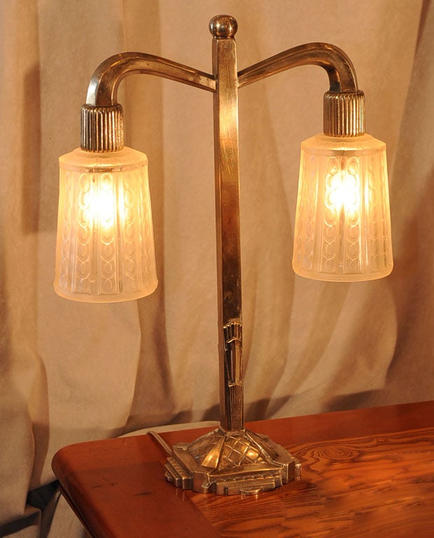 Art Deco Two Arm Table/Desk Lamp