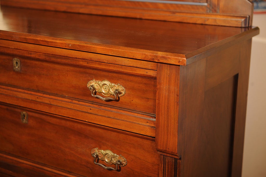 Walnut Highboy Dresser with Mirror, Victorian Eastlake at 1stDibs