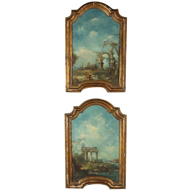 Pair of Italian Paintings For Sale