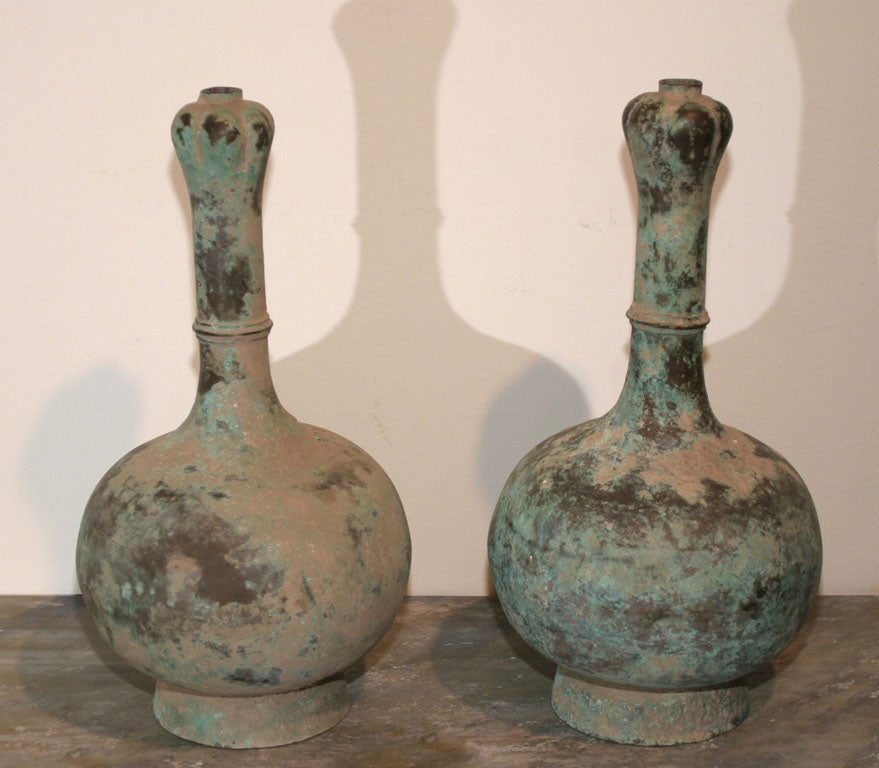 Oxidized Bronze Urns
