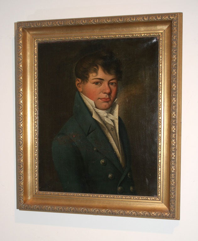 Oil Painting on canvas of a young man made during the Empire period. 