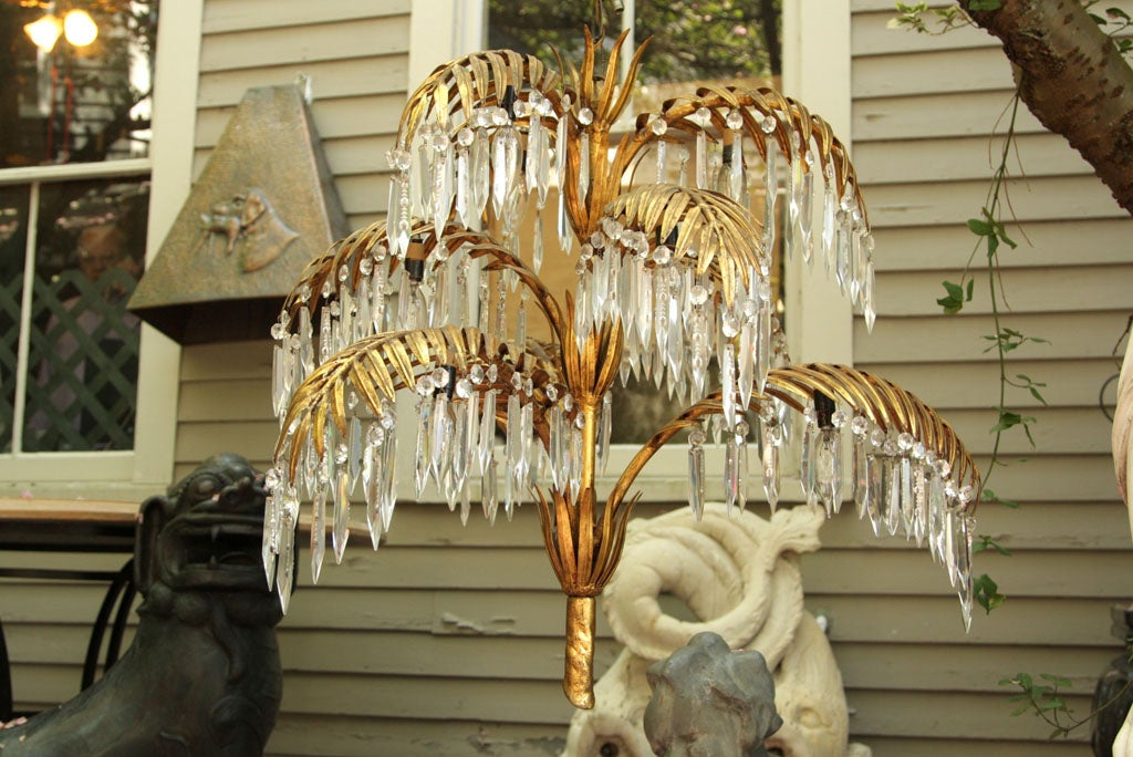 gold palm leaf chandelier