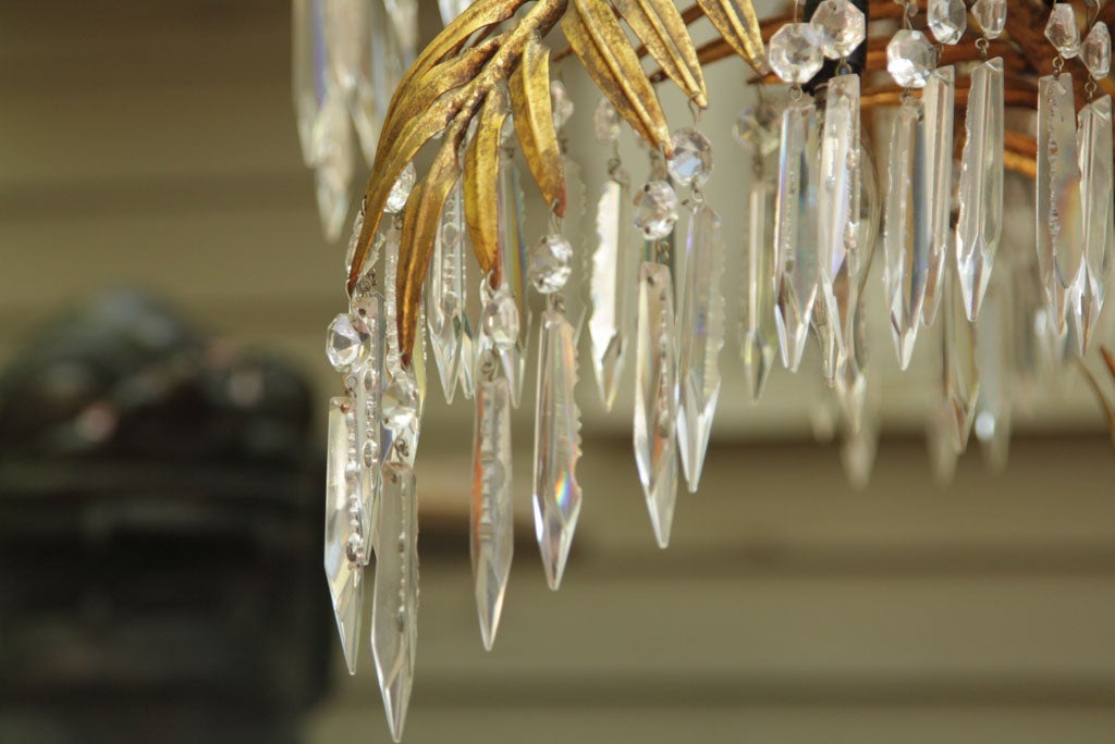 gold palm chandelier