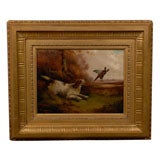 Oil Painting Setter Flushing Pheasant