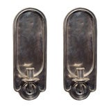 Pair English 18th C. Style Pewter One-Arm Sconces, Late 20th C.