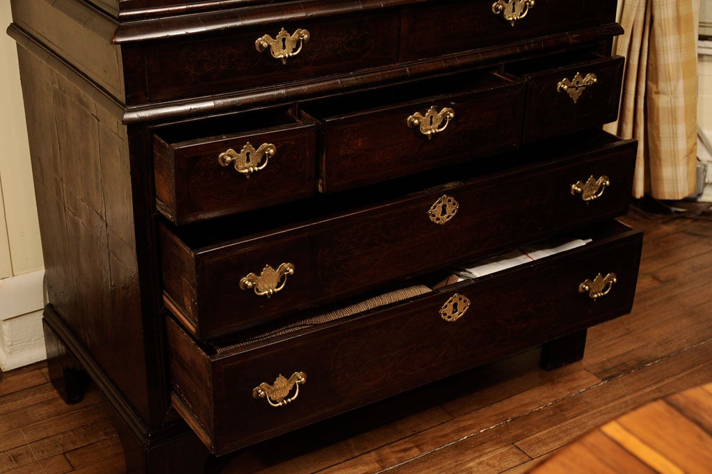 George I Inlaid Walnut Chest on Chest 4