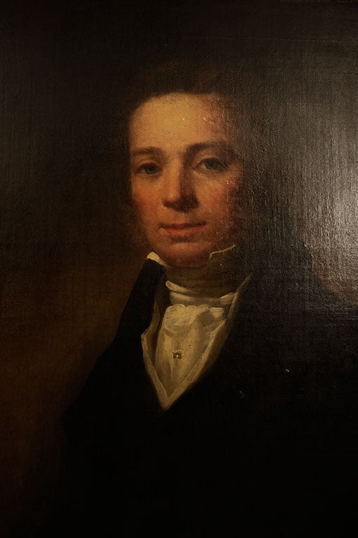 Canvas English Portrait of a Gentleman For Sale