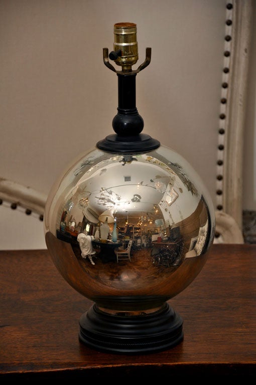 Mid-20th Century Ball Mercury Glass Lamp