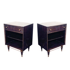 Pair of Ebonized Walnut End Tables in the Manner of Gio Ponti