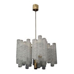 Tubular Venini Chandelier with 5 Clusters