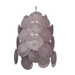 Frosted Pink Vistosi Discs Chandelier