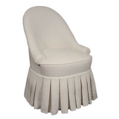 Vintage White Cotton Faille Vanity Seat