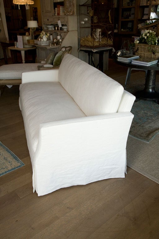 Belgian Inspired Slipcovered Sofa For Sale 2
