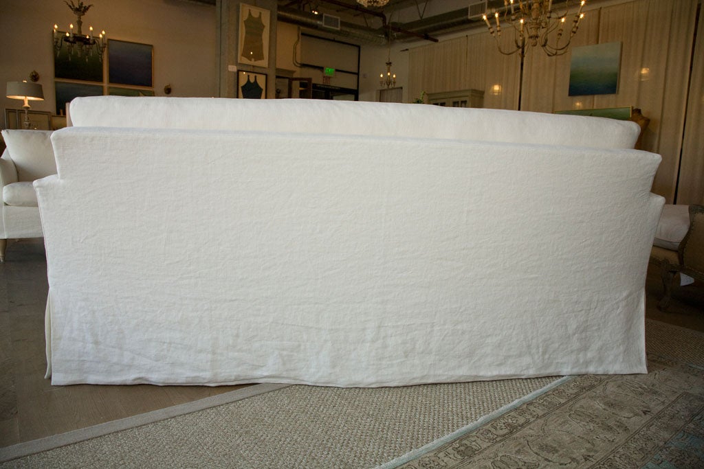 Belgian Inspired Slipcovered Sofa For Sale 3