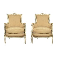 Pair of Stamped Jansen Louis XVI Style Armchairs