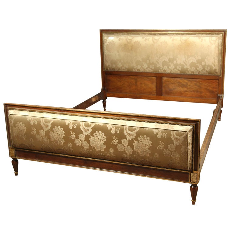 Louis XVI Style Head And Foot Board Bed Fine Gilt Design Stamped Jansen
