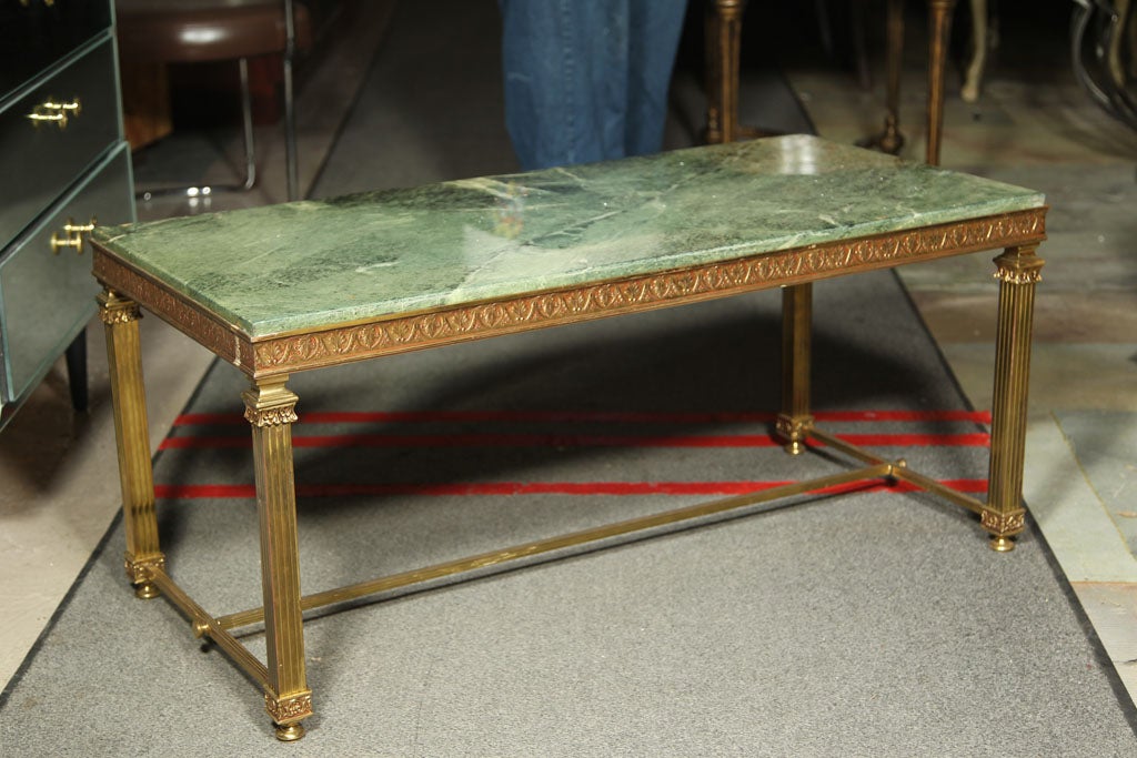 Maison Jansen Coffee Table Malechite Color Marble
