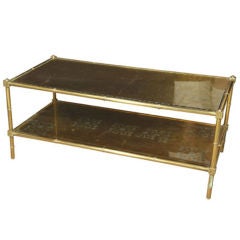 Jansen Faux Bamboo Bronze Coffee Tables