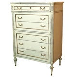 Vintage Jansen High Chest Paint Decorated in Winter White