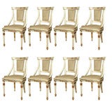 Vintage Set of Eight Dining Room Chairs Maison Jansen
