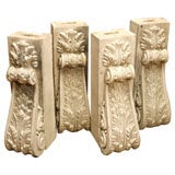 Set of Four 25" Tall Cast Stone Corbels