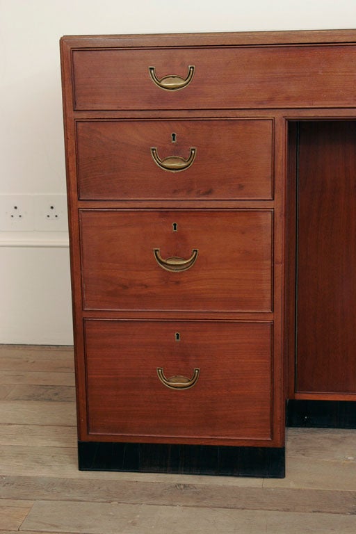 A Rare Mahogany, Ebony & Gilt-Brass Ladies Knee-Hole Desk.