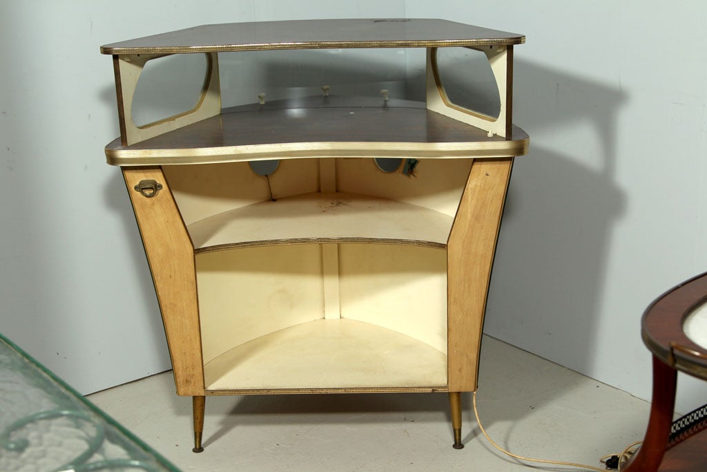 American Vintage  Dry Bar  in Shape of Bow of Boat Conversational Peice