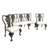 Antique Georgian Style Settee with Pair of Side Chairs Highly Carved