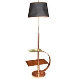 Vintage Art Deco Troy Standing Lamp with Copper and Rosewood