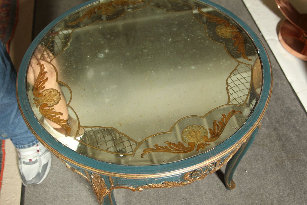 20th Century Fine Stamped Jansen Eglomise Glass Centre Table