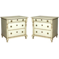 Pair of Painted Swedish Commodes Pair of Painted Swedish Commodes