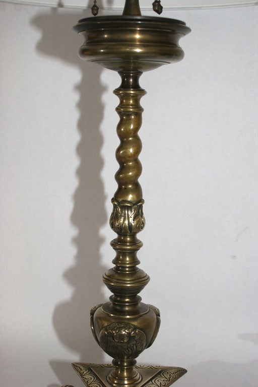 American Pair of Bronze Table Lamps