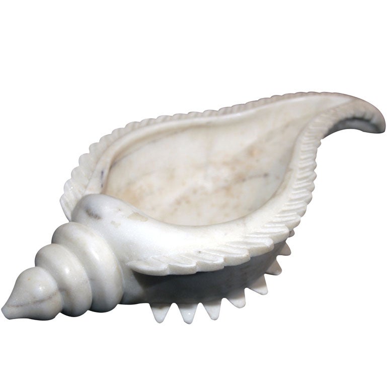 White Marble Conch Shell Bowl