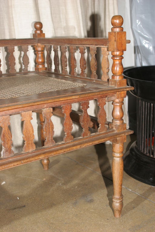 Indian Crib Table with Cane Panels