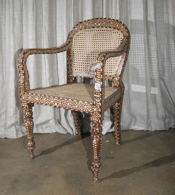 Inlaid Armchair, Round Back