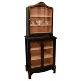 Regence-Style Black Lacquer Chinoiserie Display Cabinet