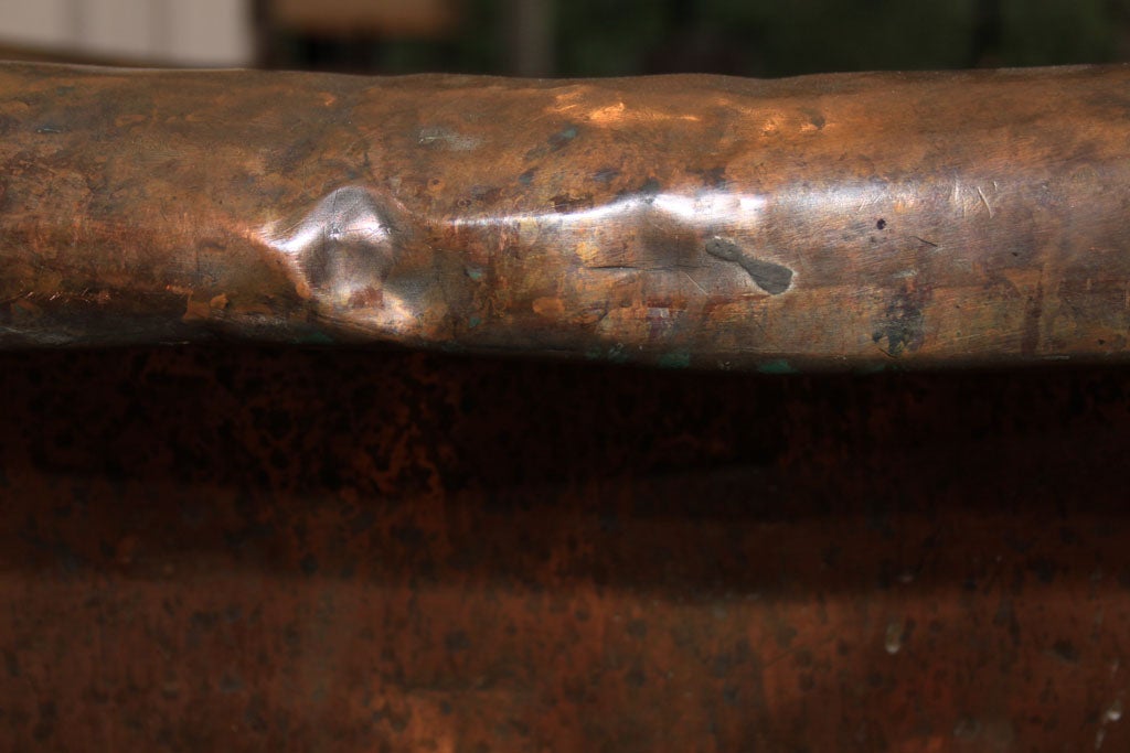 Mid-20th Century Vintage Rolled-Edge Copper Bathtub