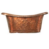 Vintage Rolled-Edge Copper Bathtub