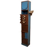 Vintage 7' Tall Ceramic and Wood Sculpture