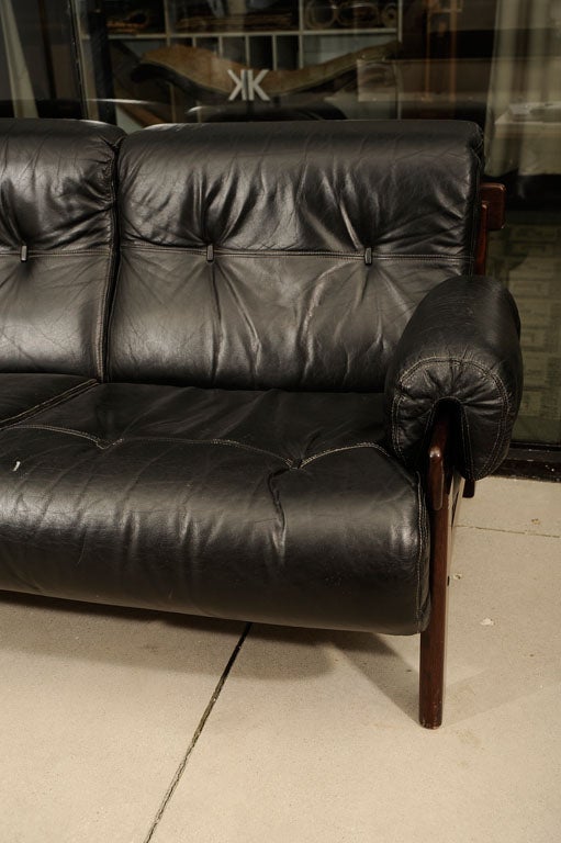 Jacaranda Wood and Leather Sofa 1