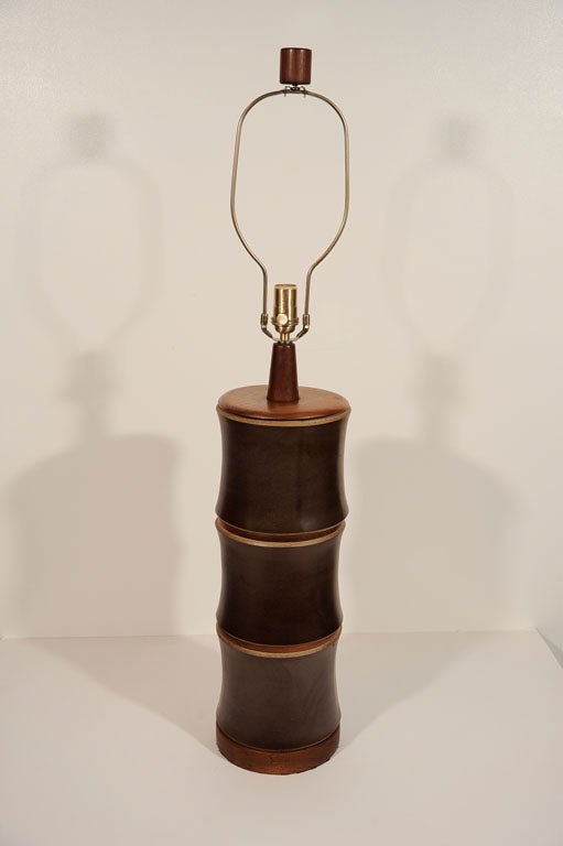 Pair of Large Ceramic Bamboo Lamps by Gordon Martz 3