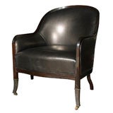 Mahogany Frame Leather Club Chair