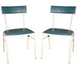 Amazing pair of stacking 1930s Cast Iron European Cafe Chairs