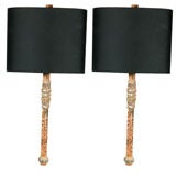 Iron Pole Sconces with Linen Shades