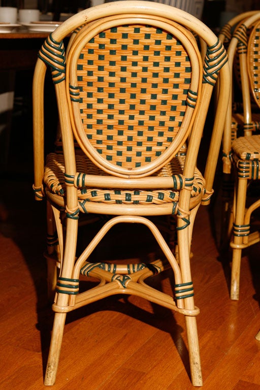 American Set of 6 faux rattan chairs