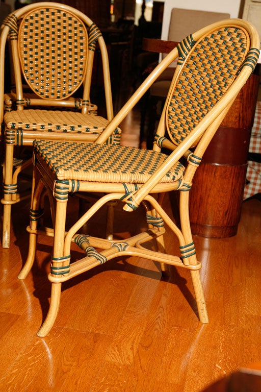 Late 20th Century Set of 6 faux rattan chairs