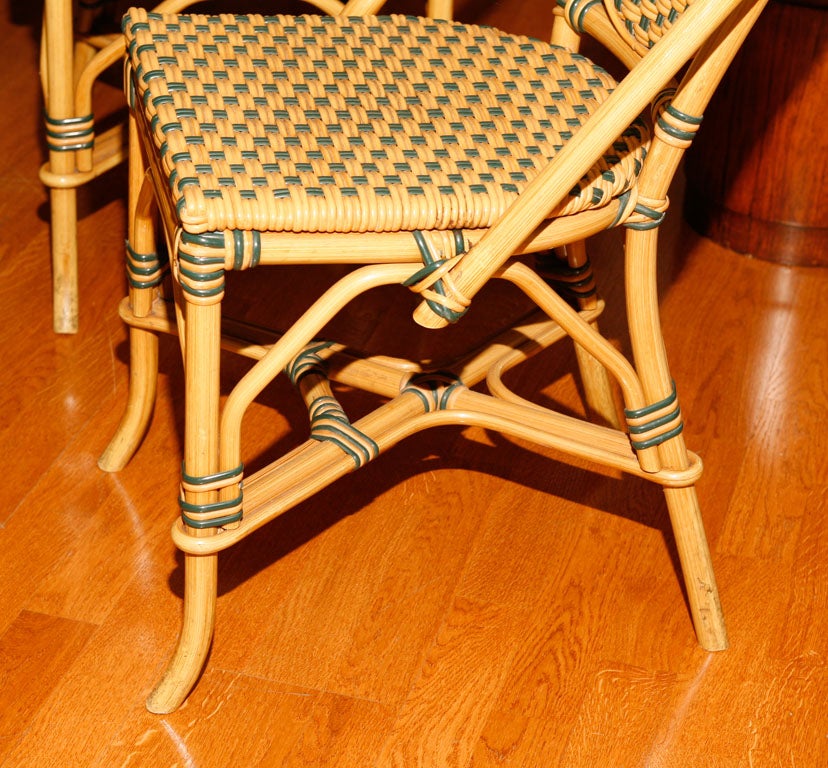 Set of 6 faux rattan chairs 1